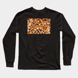 Wood Logs Stacked High & Dry Long Sleeve T-Shirt